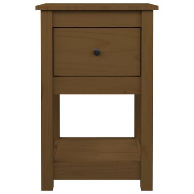 vidaXL Mesita de noche madera maciza de pino marrón miel 40x35x61,5 cm