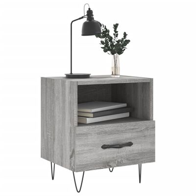 vidaXL Mesitas noche 2 uds madera ingeniería gris Sonoma 40x35x47,5 cm