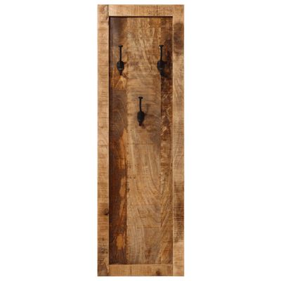 vidaXL Percheros de pared con 3 ganchos 2 uds madera maciza de mango