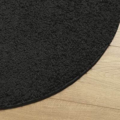 vidaXL Alfombra peluda de pelo largo moderna PAMPLONA negra Ø 200 cm