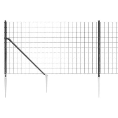 vidaXL Cerca de alambre con pinchos de anclaje gris antracita 1,1x10 m