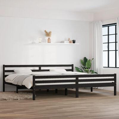 vidaXL Estructura de cama de madera maciza negro 200x200 cm