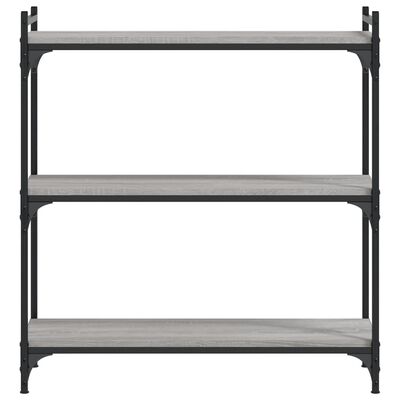 vidaXL Librería 3 estantes madera ingeniería gris Sonoma 80x30x86 cm