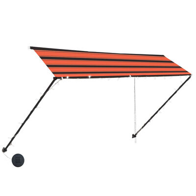 vidaXL Toldo retráctil con LED naranja y marrón 300x150 cm