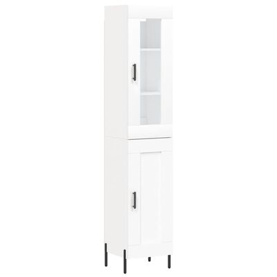 vidaXL Aparador alto madera contrachapada blanco 34,5x34x180 cm