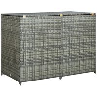 vidaXL Cobertizo doble para contenedor ratán PE gris 148x77x111 cm