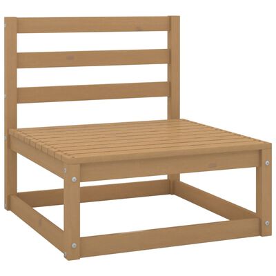 vidaXL Set de muebles de jardín 13 pzas madera maciza pino marrón miel