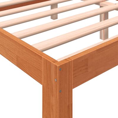 vidaXL Cama sin colchón madera maciza de pino marrón cera 160x200 cm