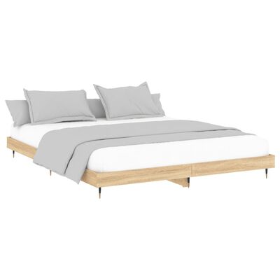 vidaXL Estructura de cama madera de ingeniería roble Sonoma 200x200 cm