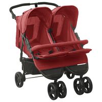 vidaXL Carrito para gemelos de acero rojo