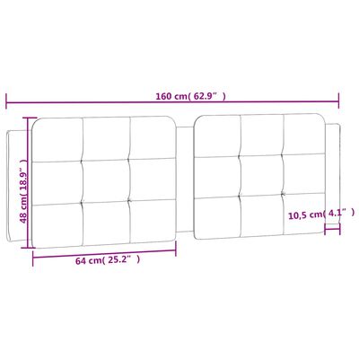 vidaXL Cabecero de cama acolchado cuero sintético gris 160 cm