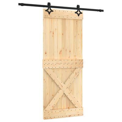 vidaXL Puerta corredera con herrajes madera maciza de pino 85x210 cm