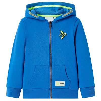 Sudadera infantil con capucha y cremallera azul 116