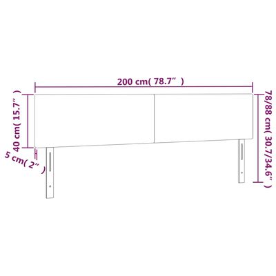 vidaXL Cabecero con LED de tela verde 200x5x78/88 cm