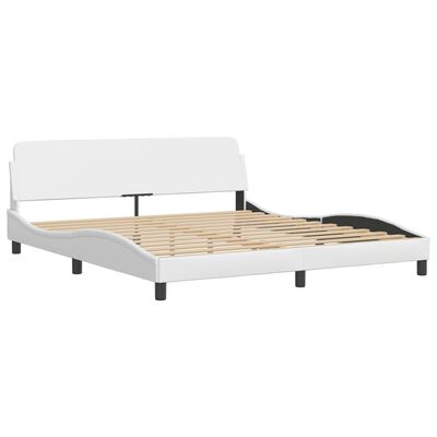 vidaXL Estructura de cama sin colchón cuero sintético blanco 180x200cm