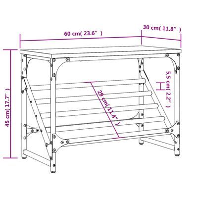 vidaXL Mueble zapatero de madera de ingeniería negro 60x30x45 cm