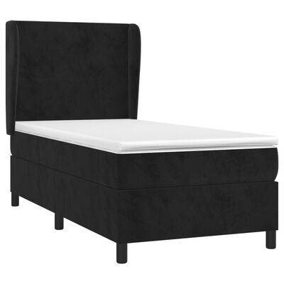 vidaXL Cama box spring con colchón cuero sintético negro 90x190 cm