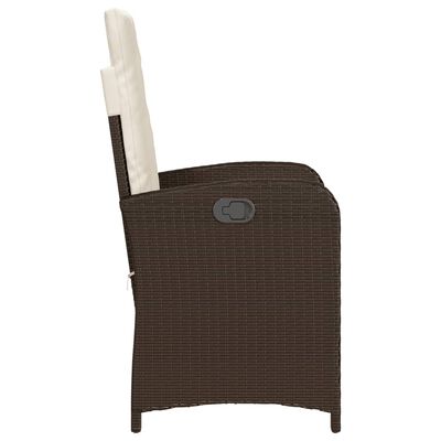 vidaXL Sillones reclinables jardín con cojines marrones 2 uds ratán PE