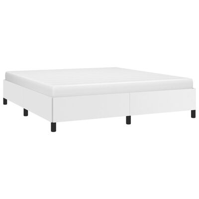 vidaXL Estructura de cama sin colchón cuero sintético blanco 180x200cm