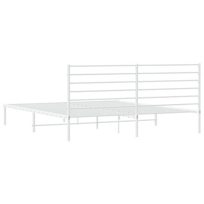 vidaXL Estructura de cama de metal con cabecero blanco 183x213 cm