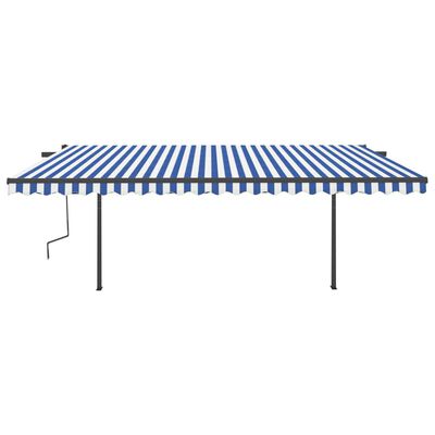 vidaXL Toldo manual retráctil con luz LED azul y blanco 5x3,5 m