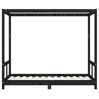 vidaXL Estructura de cama para niños madera de pino negro 80x160 cm