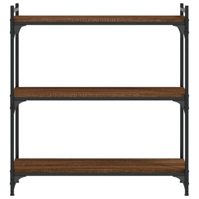 vidaXL Librería 3 estantes madera ingeniería roble marrón 80x30x86 cm