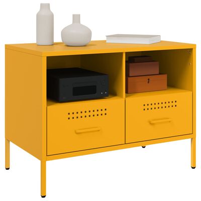 vidaXL Mueble para TV acero amarillo mostaza 68x39x50,5 cm