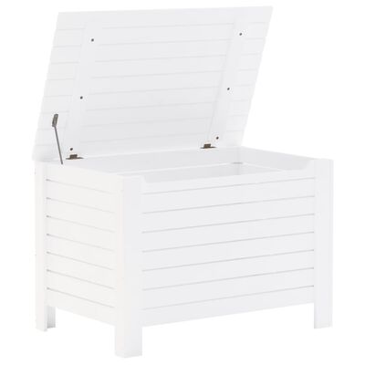 vidaXL Caja de almacenaje y tapa RANA madera maciza blanca 100x49x54cm