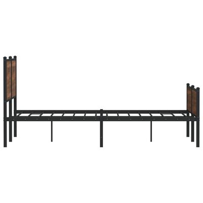 vidaXL Estructura de cama sin colchón metal marrón roble 140x200 cm