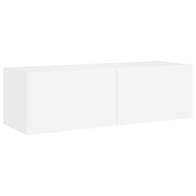 vidaXL Muebles de TV de pared con luces LED 3 piezas blanco