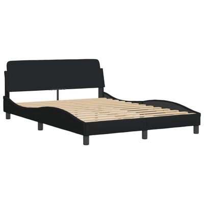 vidaXL Estructura de cama con luces LED tela negro 120x200 cm