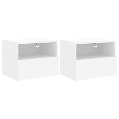 vidaXL Muebles de pared TV 2 uds madera ingeniería blanco 40x30x30 cm