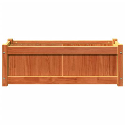 vidaXL Jardinera exterior madera maciza pino marrón cera 90x31x31 cm