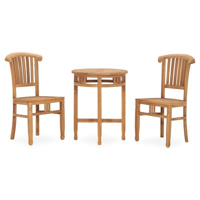 vidaXL Conjunto de comedor de jardín 3 piezas madera maciza de teca