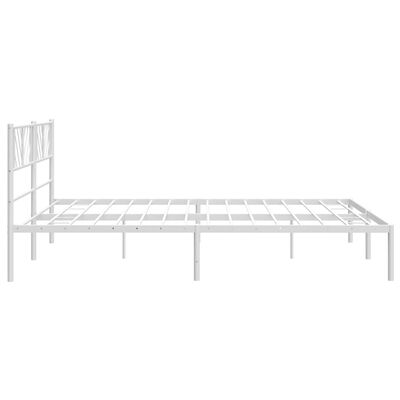 vidaXL Estructura cama sin colchón con cabecero metal blanco 183x213cm