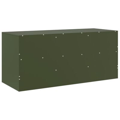 vidaXL Mueble de TV de acero verde oliva 99x39x44 cm