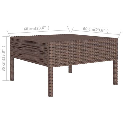 vidaXL Set muebles de jardín 10 pzas y cojines ratán sintético marrón