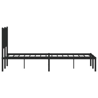 vidaXL Estructura de cama con cabecero metal negro 140x200 cm