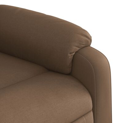 vidaXL Sillón reclinable con masaje de tela marrón