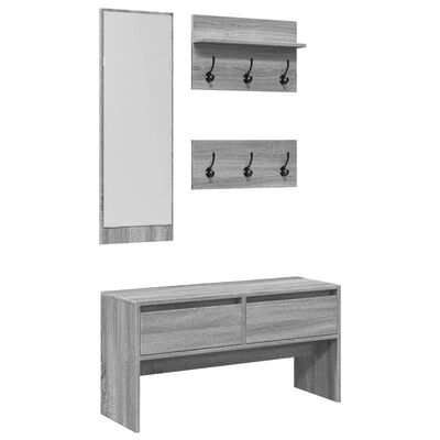 vidaXL Muebles de recibidor 4 piezas madera de ingeniería gris Sonoma