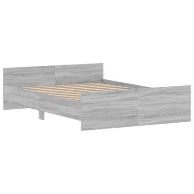 vidaXL Estructura de cama con cabecero piecero gris Sonoma 140x190 cm