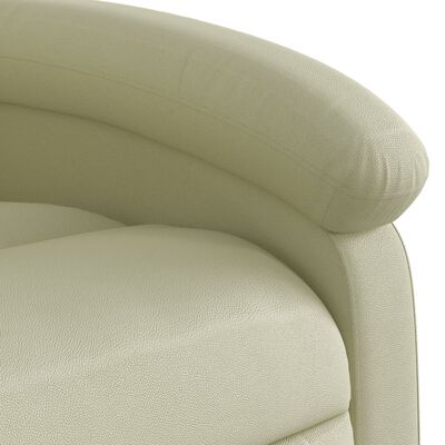 vidaXL Sillón reclinable de masaje cuero auténtico crema