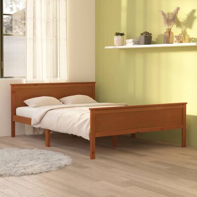 vidaXL Estructura cama sin colchón madera pino marrón miel 140x200 cm