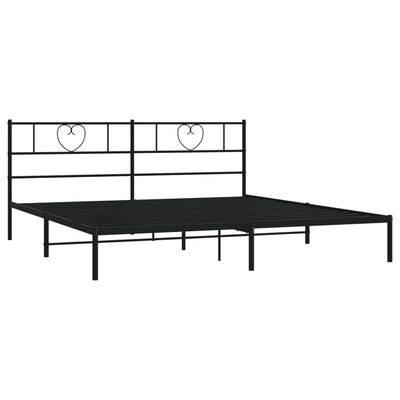 vidaXL Estructura cama sin colchón con cabecero metal negro 193x203 cm