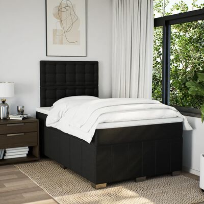 vidaXL Cama box spring con colchón tela negro 120x200 cm