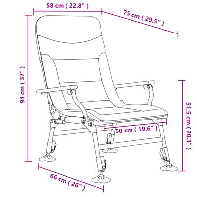 vidaXL Silla de pesca con reposabrazos plegable verde