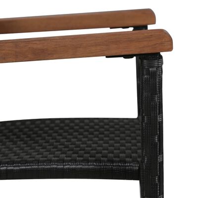 vidaXL Set comedor jardín 5 pzas ratán sintético y madera acacia negro