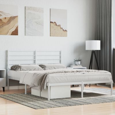 vidaXL Estructura cama sin colchón con cabecero metal blanco 120x190cm