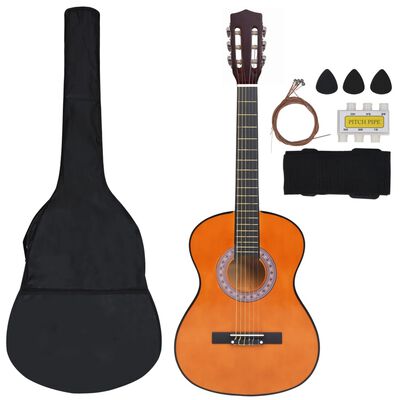 vidaXL Set de guitarra clásica para principiantes 8 pzas 3/4 36"